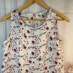 Disney Parks Sleeveless Peplum Minnie Mouse Blouse